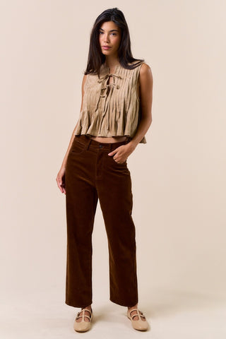 Suede Tie Top