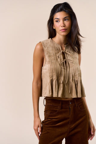 Suede Tie Top