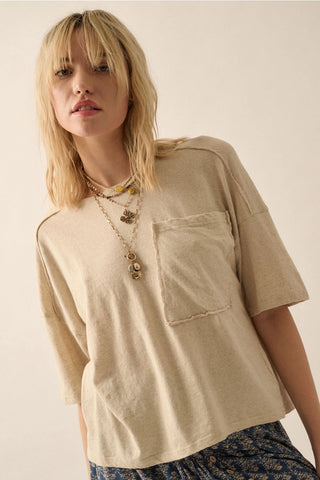 Oatmeal Mineral Wash Knit Tee