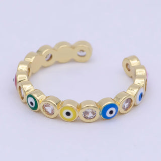 #007 Rainbow Evil Eye Ring