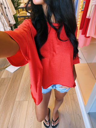 Tomato Red Easy Fitted Tee