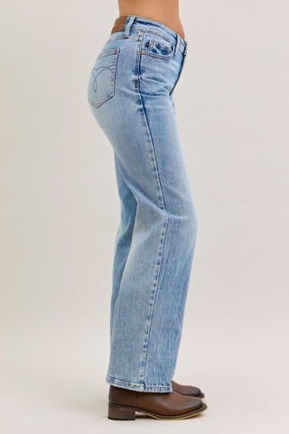 Judy Blue Mid Rise Petite Straight Jean