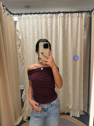 Rhinestone Romance Top: Cherry