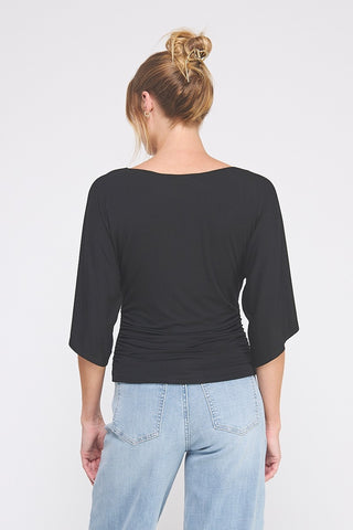 Cinched Essential Top: Black