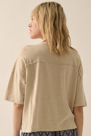 Oatmeal Mineral Wash Knit Tee