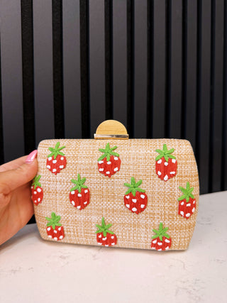 Strawberry Straw Clutch
