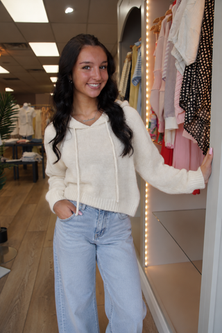 Ivory Hooded Sweater
