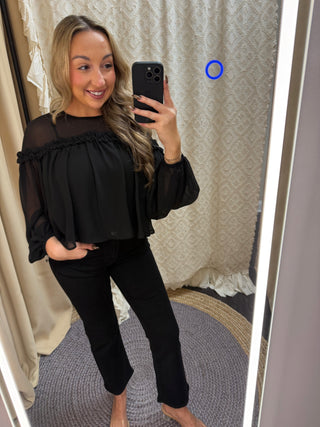 Chiffon Affair Blouse - Black