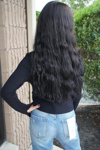 Metallic Bow Accented Sweater