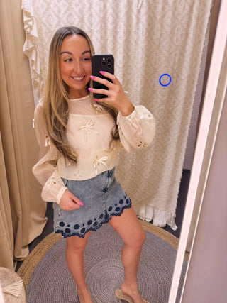 Bow Detailed Long Sleeve