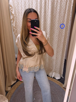 Champagne Toast Lace Blouse