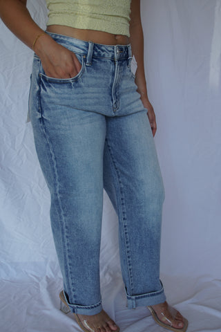Katie Mid Rise Boyfriend Cuff Jean