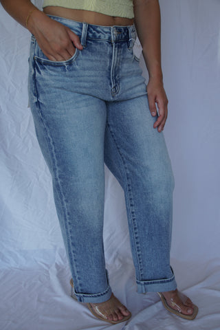 Katie Mid Rise Boyfriend Cuff Jean