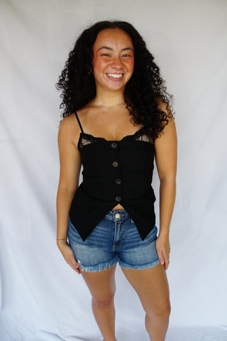 Black Lace Tank Top