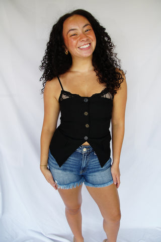 Black Lace Tank Top