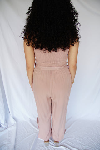 Mauve Strapless Harem Jumpsuit