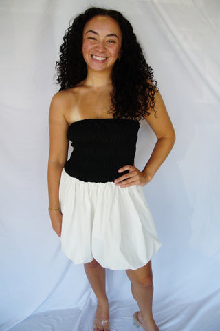 Black Bubble Mini Dress