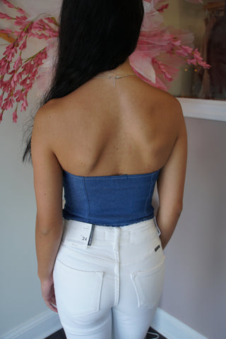 Denim Stitched Tube Top