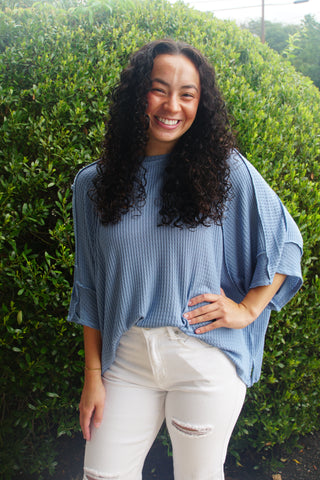 Denim Raglan Oversized Tee