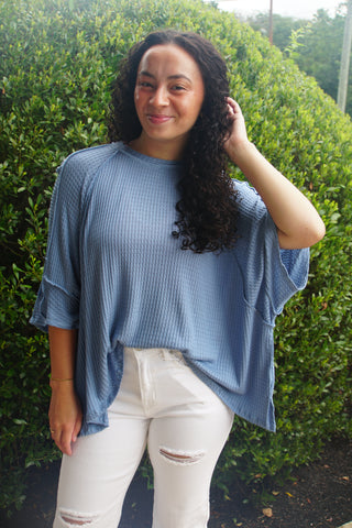 Denim Raglan Oversized Tee