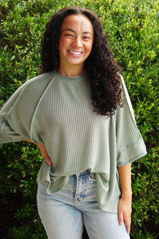 Teal Raglan Oversized Tee
