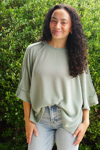 Teal Raglan Oversized Tee