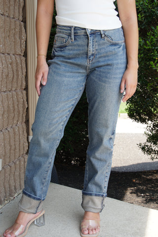Judy Blue Vintage Wash Cuff Denim