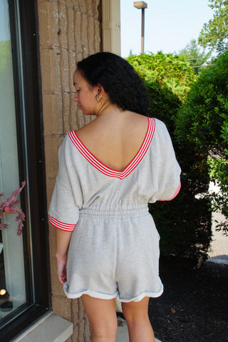 Striped Terry Cozy Romper