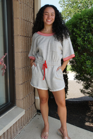 Striped Terry Cozy Romper