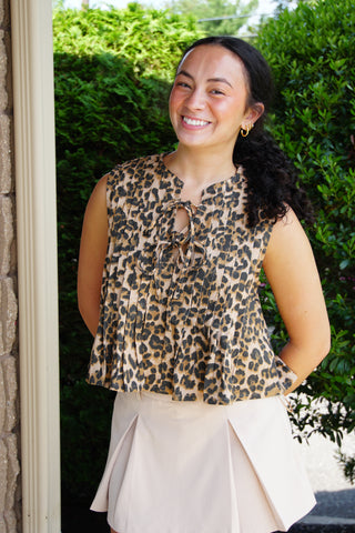 Leopard Days Tie Top