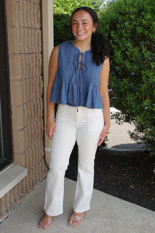 Denim Days Tie Top