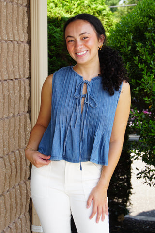 Denim Days Tie Top