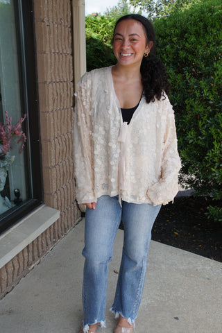 Champagne Glow Sequin Cardigan