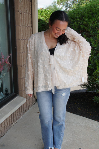 Champagne Glow Sequin Cardigan