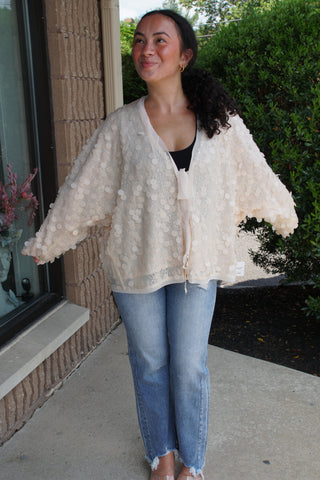 Champagne Glow Sequin Cardigan