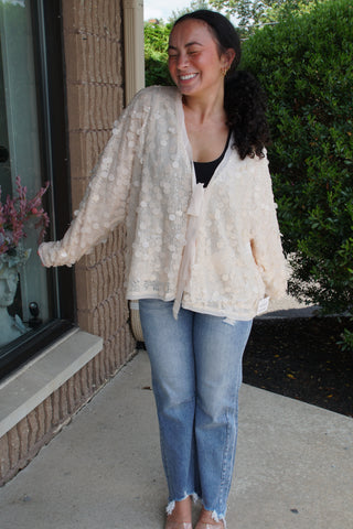 Champagne Glow Sequin Cardigan