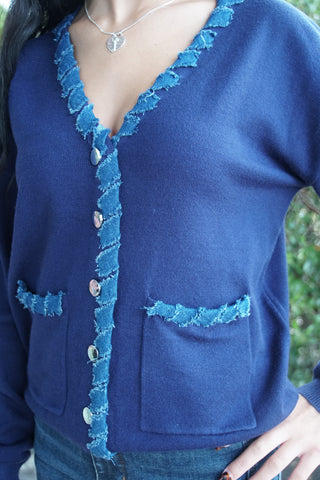 Softbound Denim Knit Cardigan
