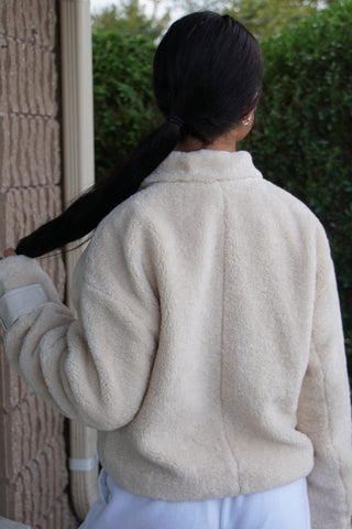 Frosted Cream Pleather Jacket