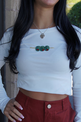 Olive Martini Beaded Top