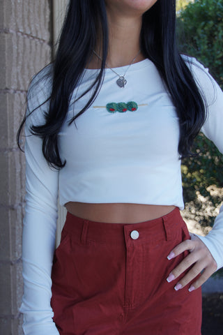 Olive Martini Beaded Top
