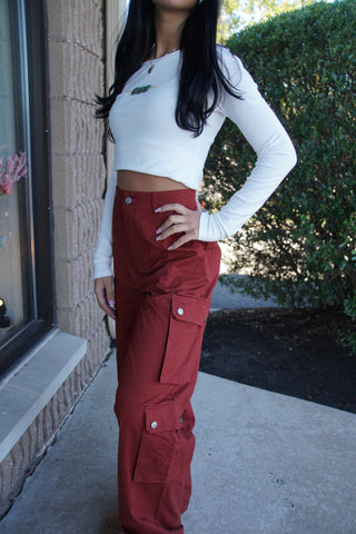 Cinnamon Wide Cargo Pant