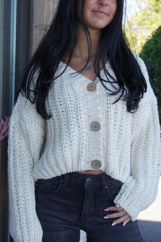 Cream Chunky Knit Cardigan