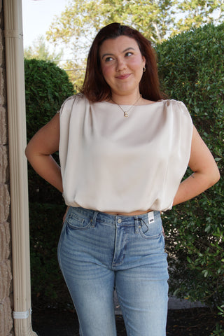 Champagne Glow Satin Top