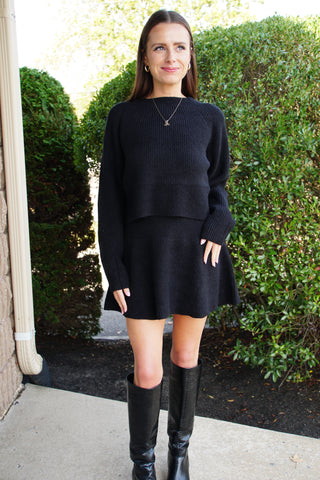 Black Adora Knitted Set