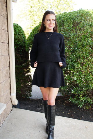 Black Adora Knitted Set