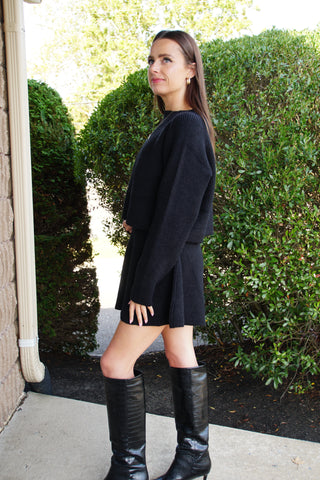 Black Adora Knitted Set