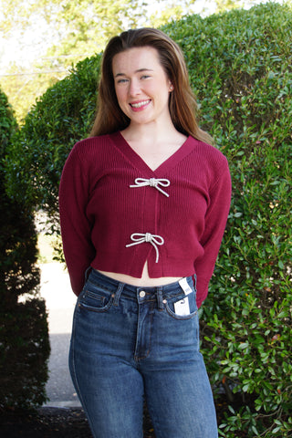 Santa Baby Red Wood Cardigan