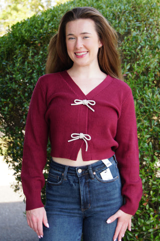 Santa Baby Red Wood Cardigan