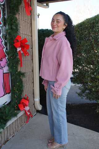 Blush Ribbon Cropped Coat