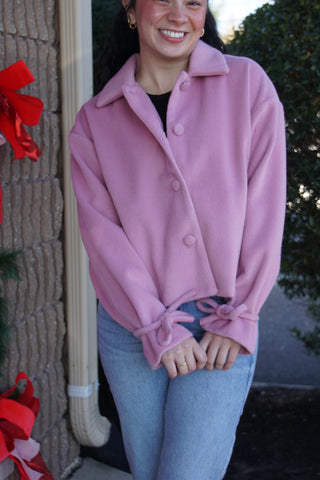 Blush Ribbon Cropped Coat